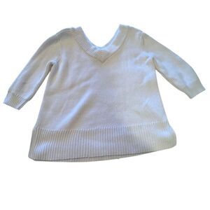 Boston Proper Women's V-Neck Pullover Sweater Multicolor M cable‎ knit preppy